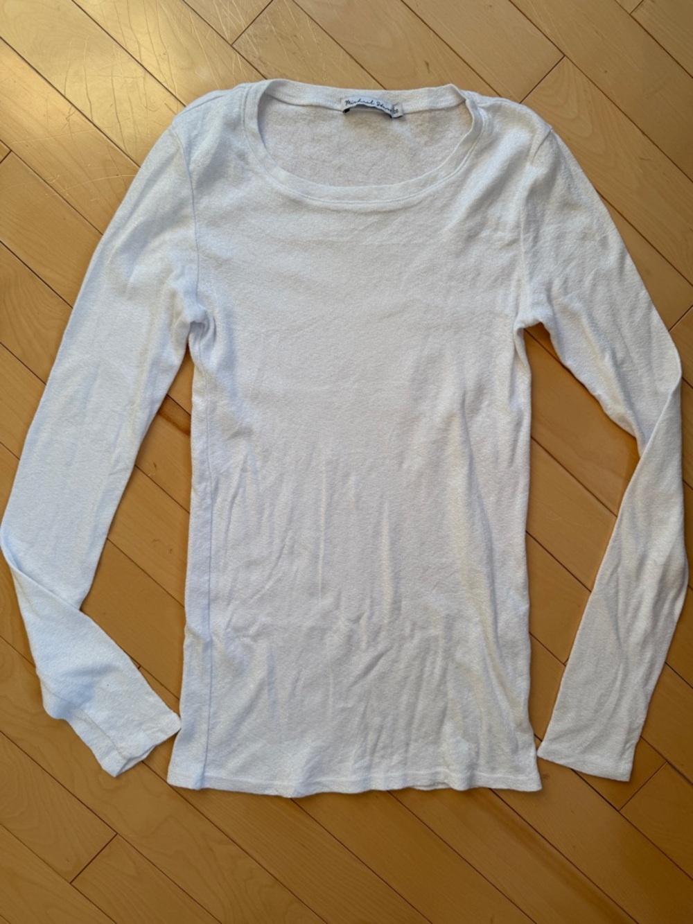 Michael Stars long sleeve white tee textured material